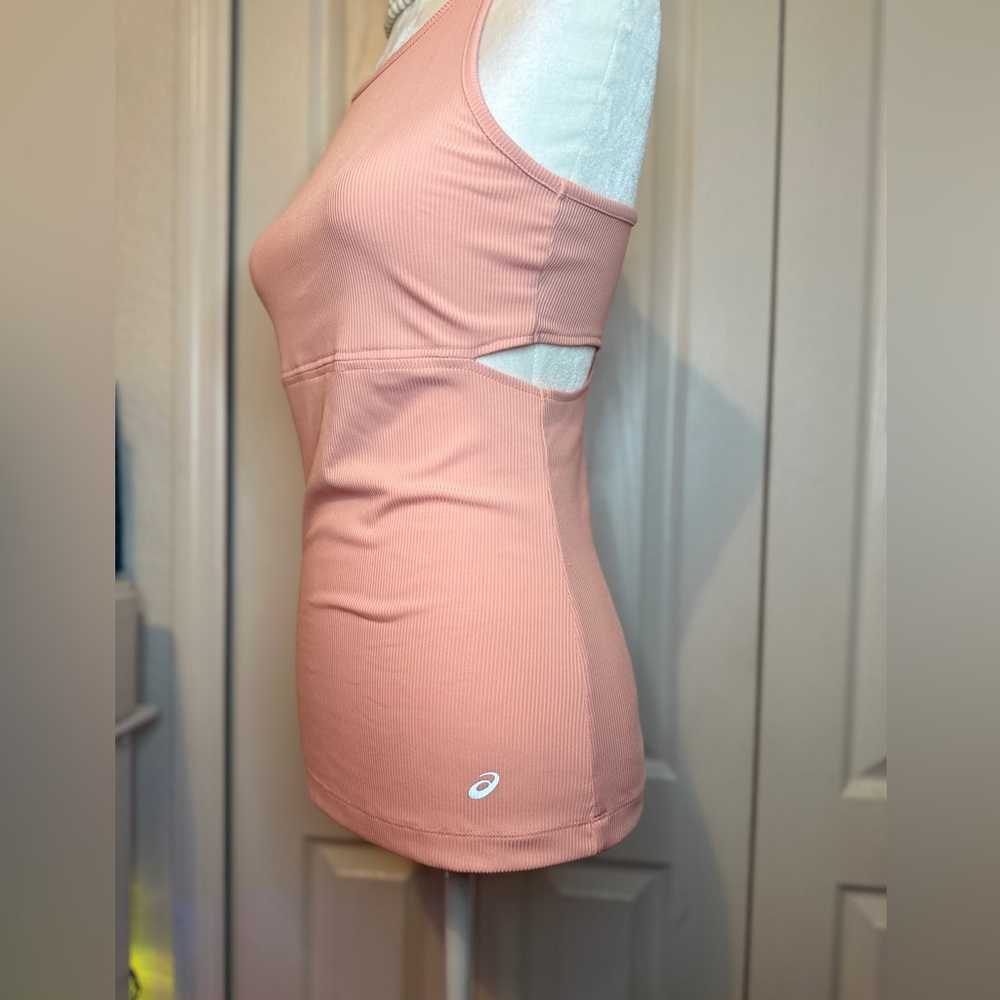 ASICS Light Pink Ribbed Racerback Top (M) - Picture 5 of 11